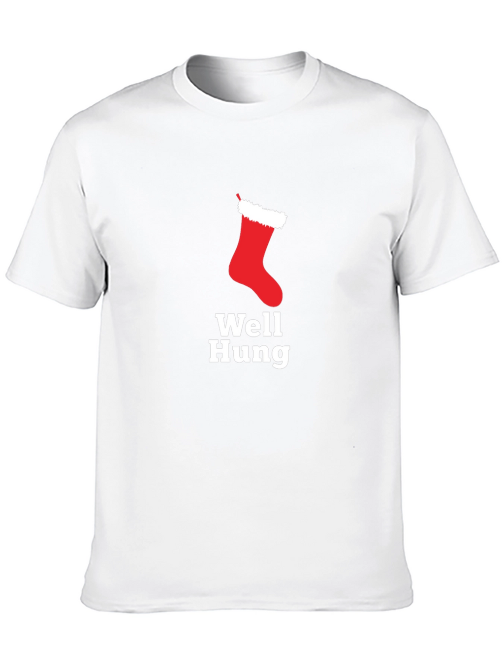 Well Hung Christmas Stocking Holiday Humor T-Shirt