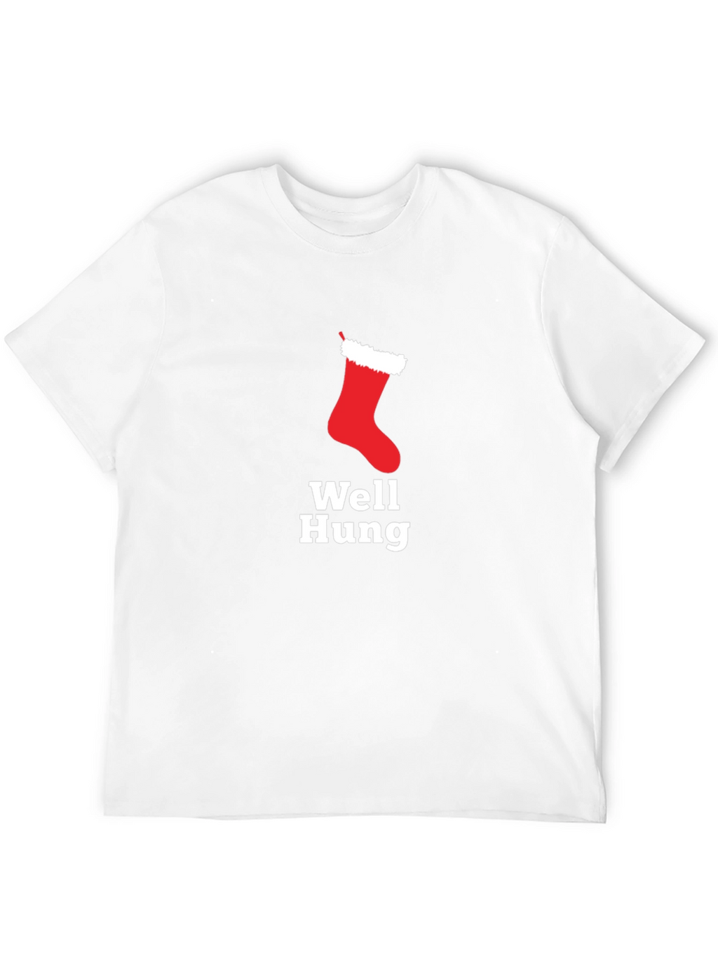 Well Hung Christmas Stocking Holiday Humor T-Shirt