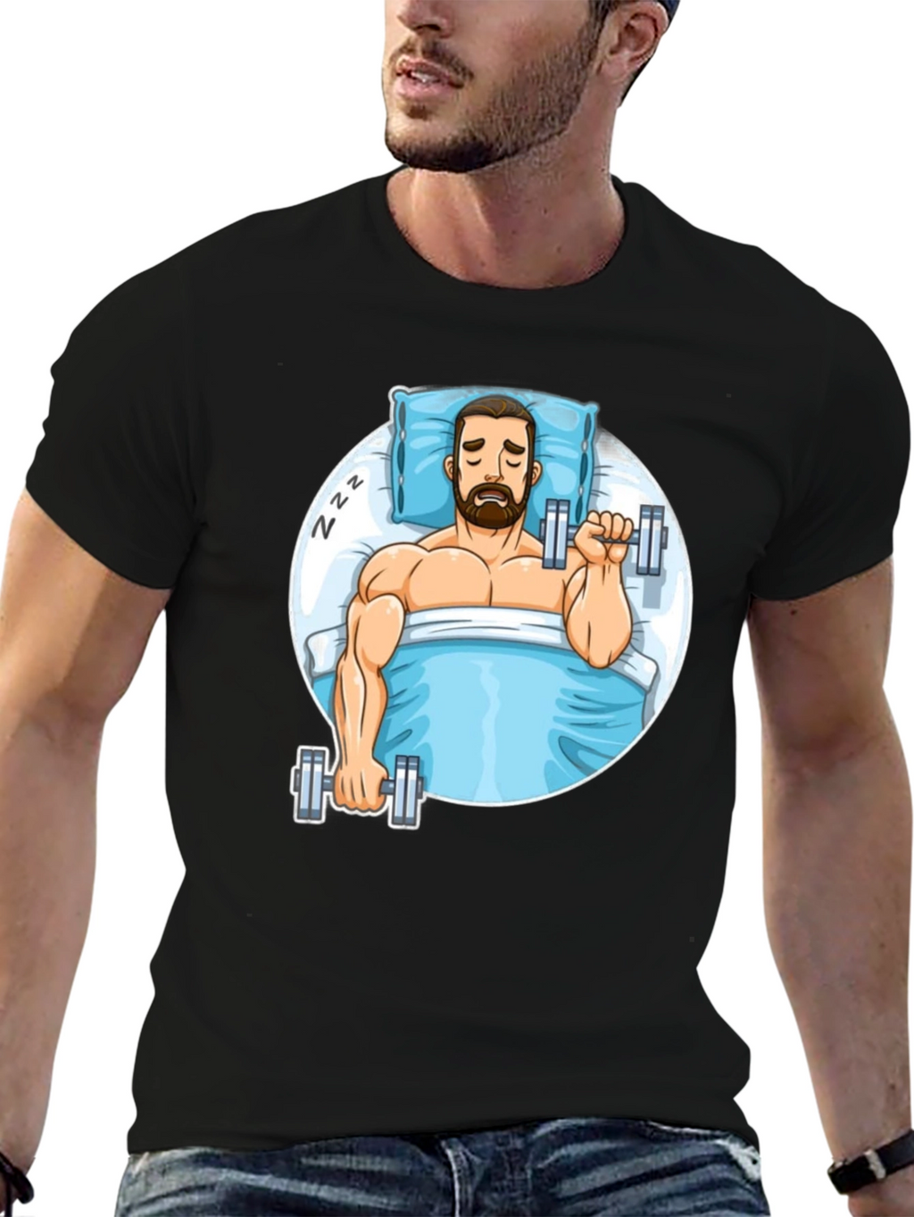Funny Sleeper Workout Graphic T-Shirt