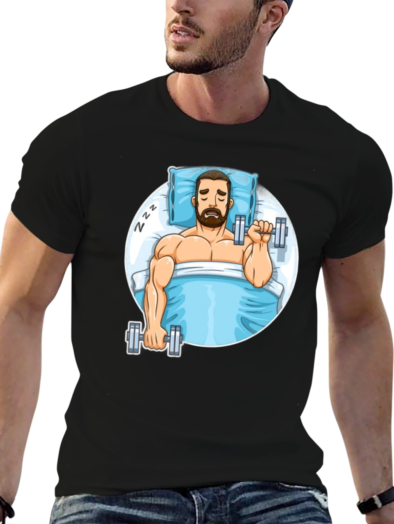 Funny Sleeper Workout Graphic T-Shirt