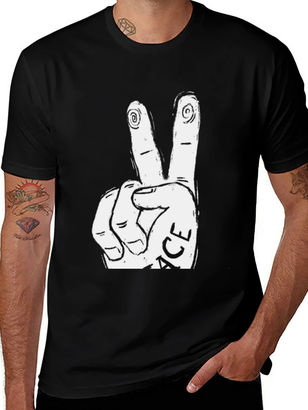 Peace Sign Graphic Tee - Relaxed Fit