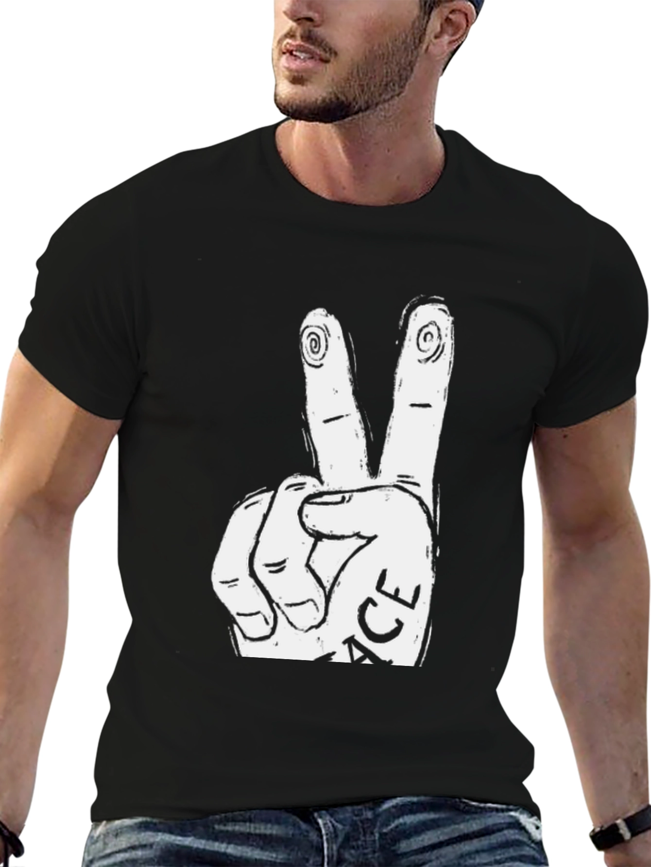 Peace Sign Graphic Tee - Relaxed Fit