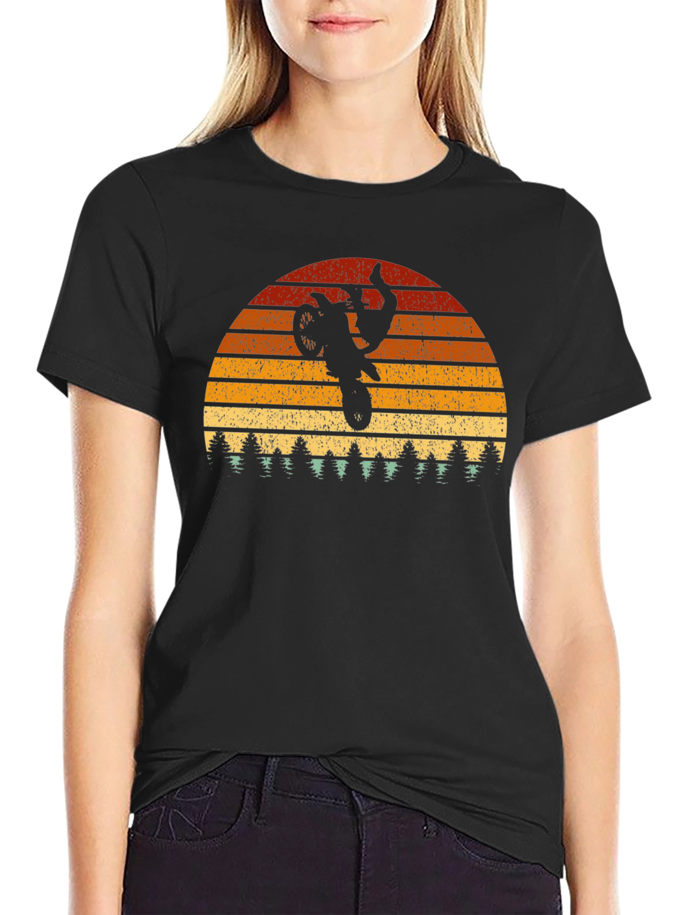 Retro Sunset Motocross T-Shirt