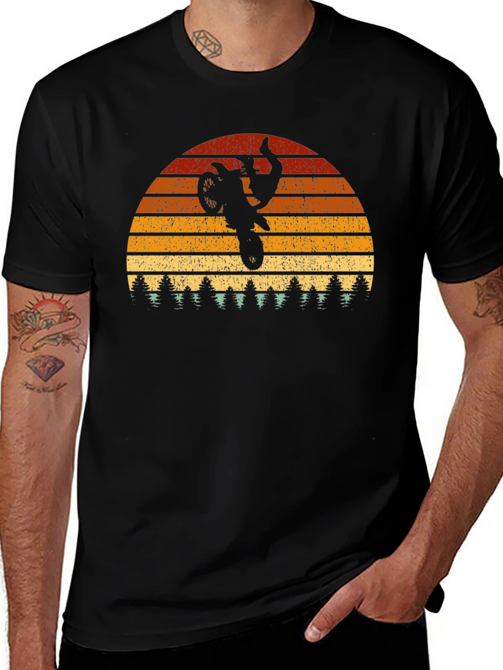 Retro Sunset Motocross T-Shirt