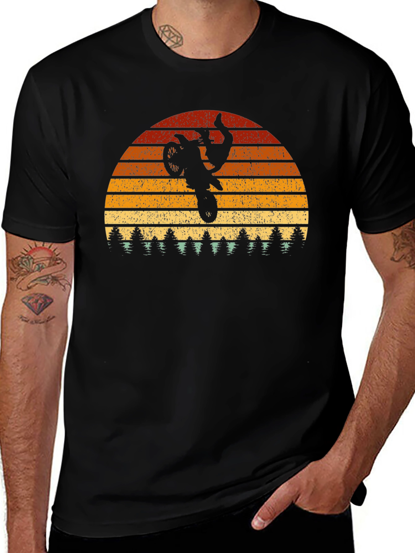 Retro Sunset Motocross T-Shirt