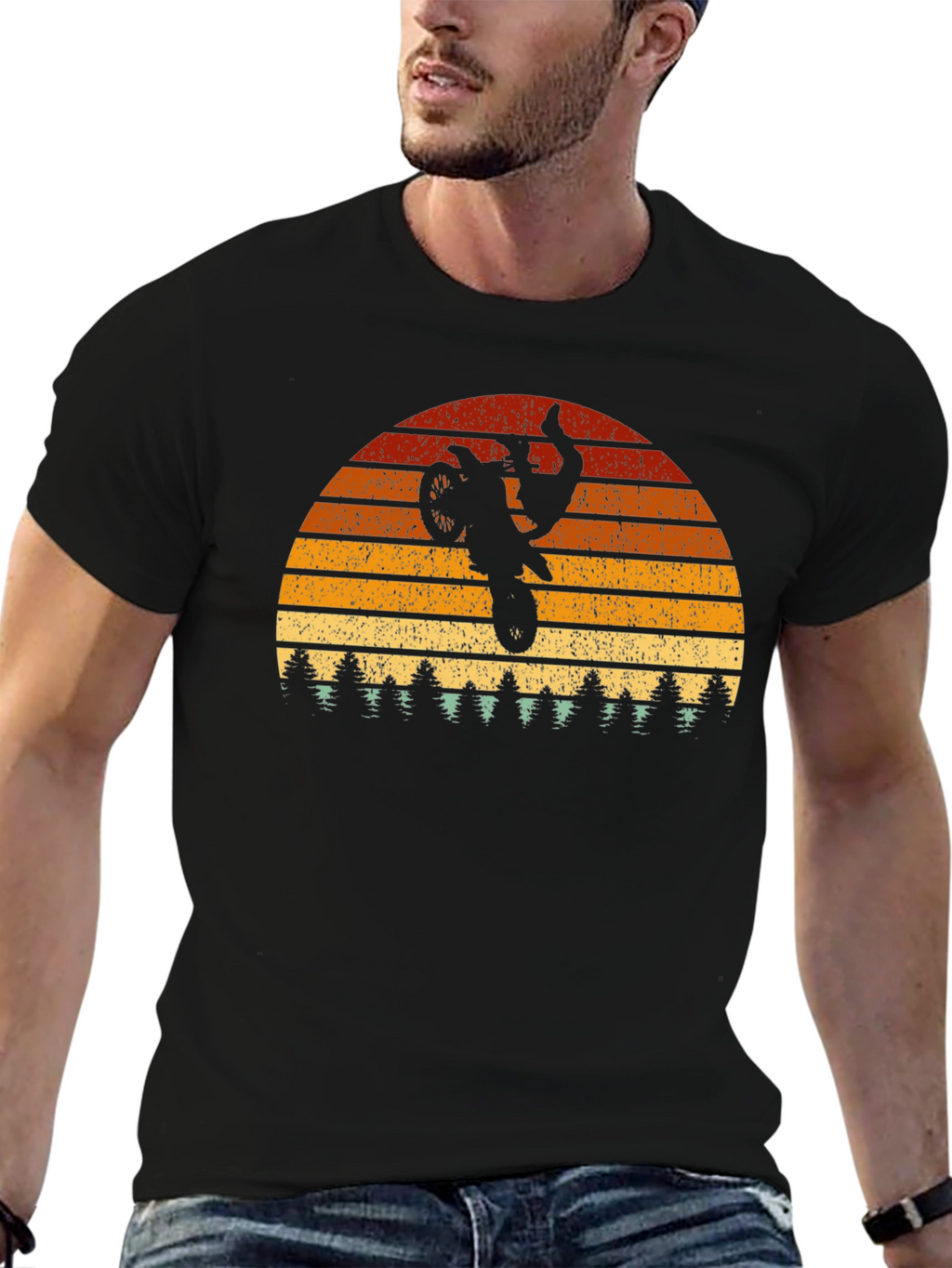 Retro Sunset Motocross T-Shirt