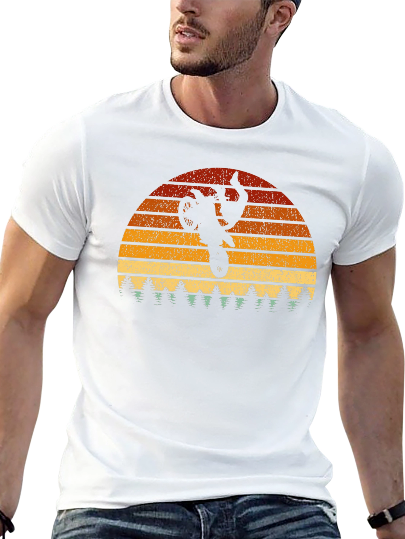 Retro Sunset Motocross T-Shirt