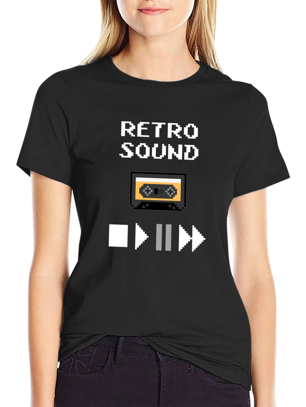 Retro Sound Pixel Art Graphic T-Shirt
