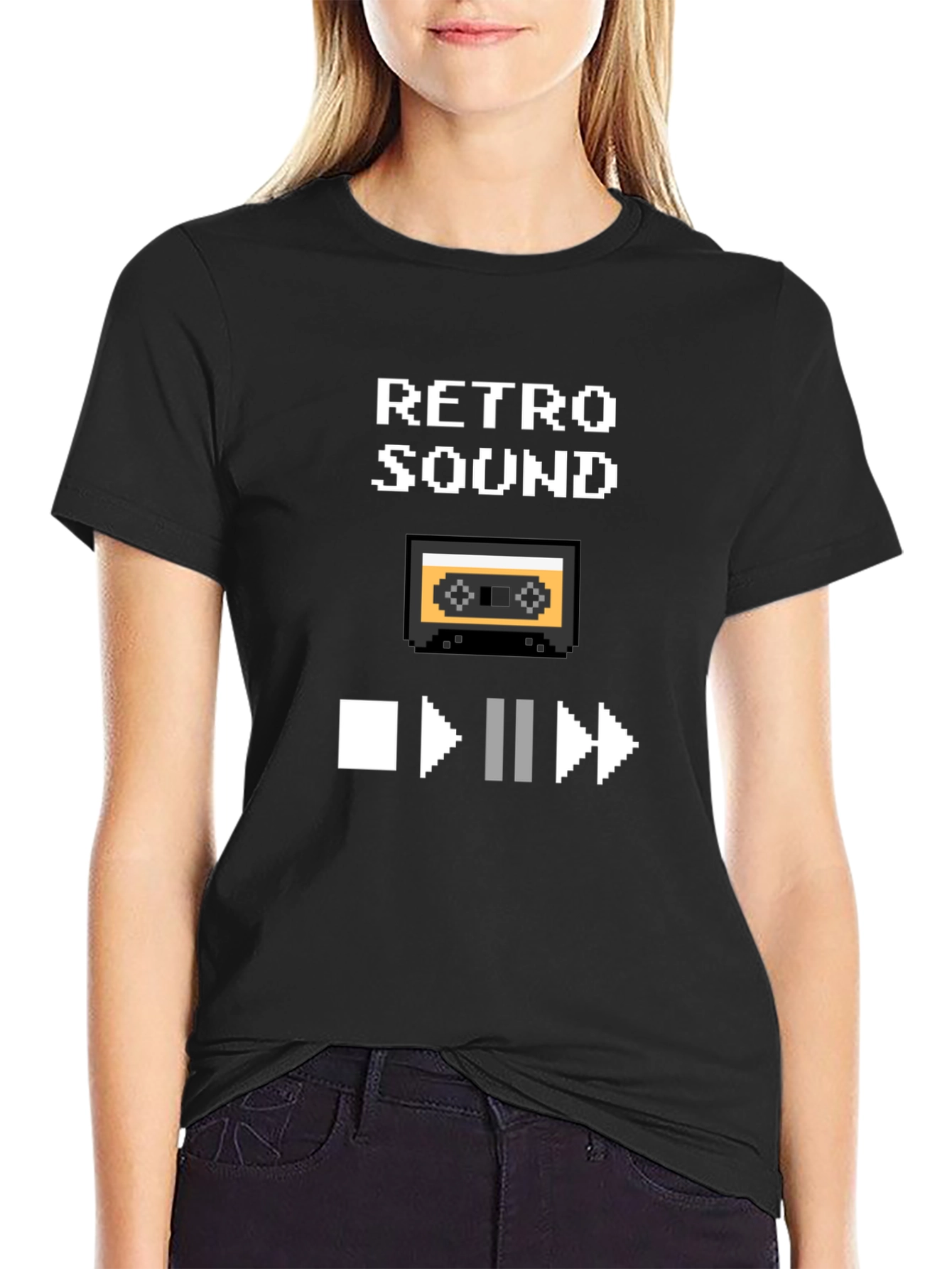 Retro Sound Pixel Art Graphic T-Shirt