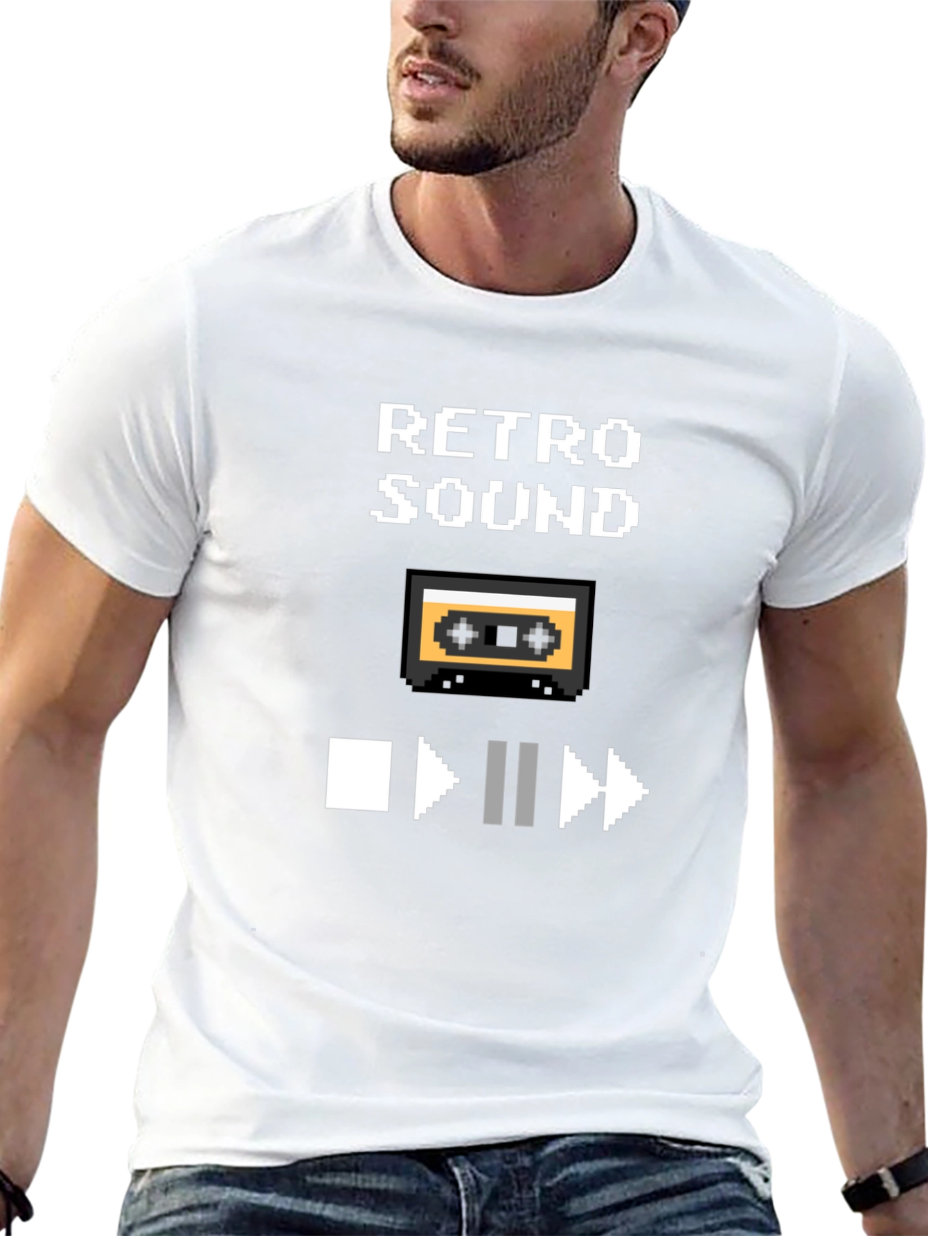Retro Sound Pixel Art Graphic T-Shirt
