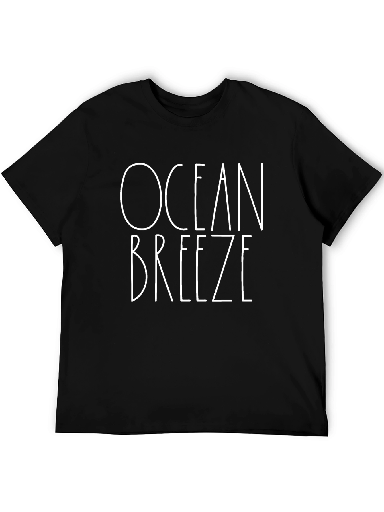 Ocean Breeze Black Graphic T-Shirt