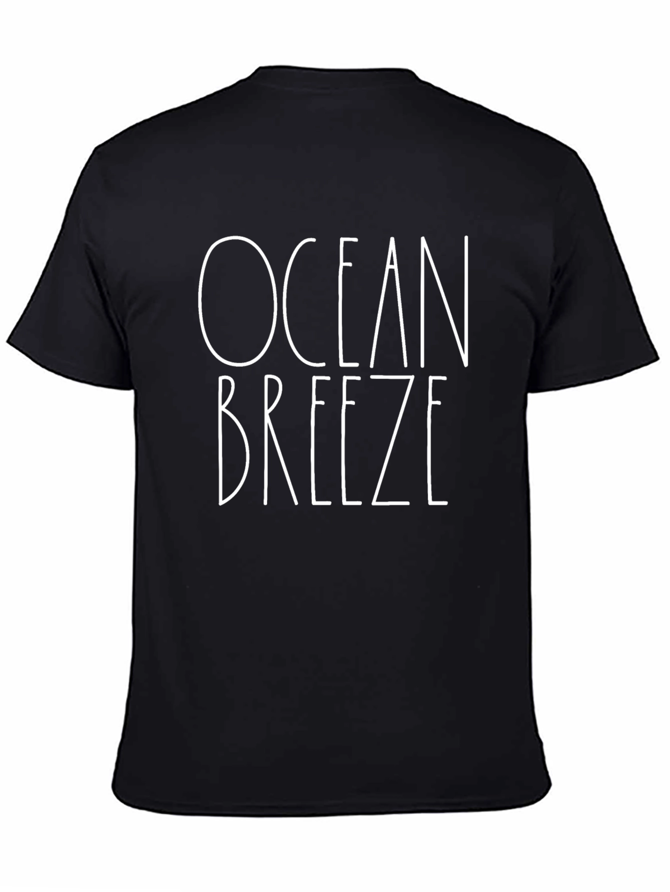 Ocean Breeze Black Graphic T-Shirt