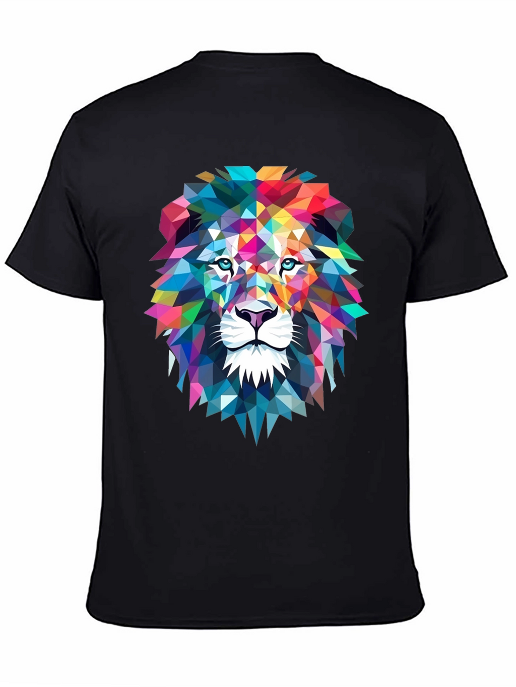 Geometric Lion Graphic Tee - Bold Art Design