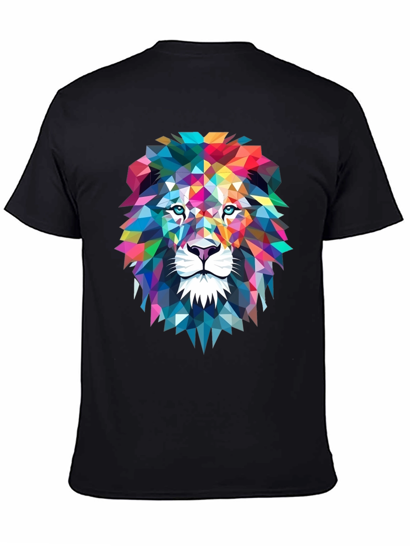 Geometric Lion Graphic Tee - Bold Art Design