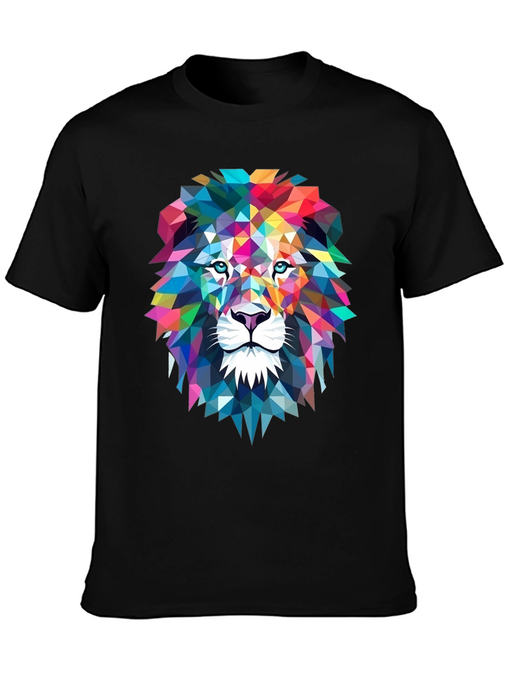 Geometric Lion Graphic Tee - Bold Art Design