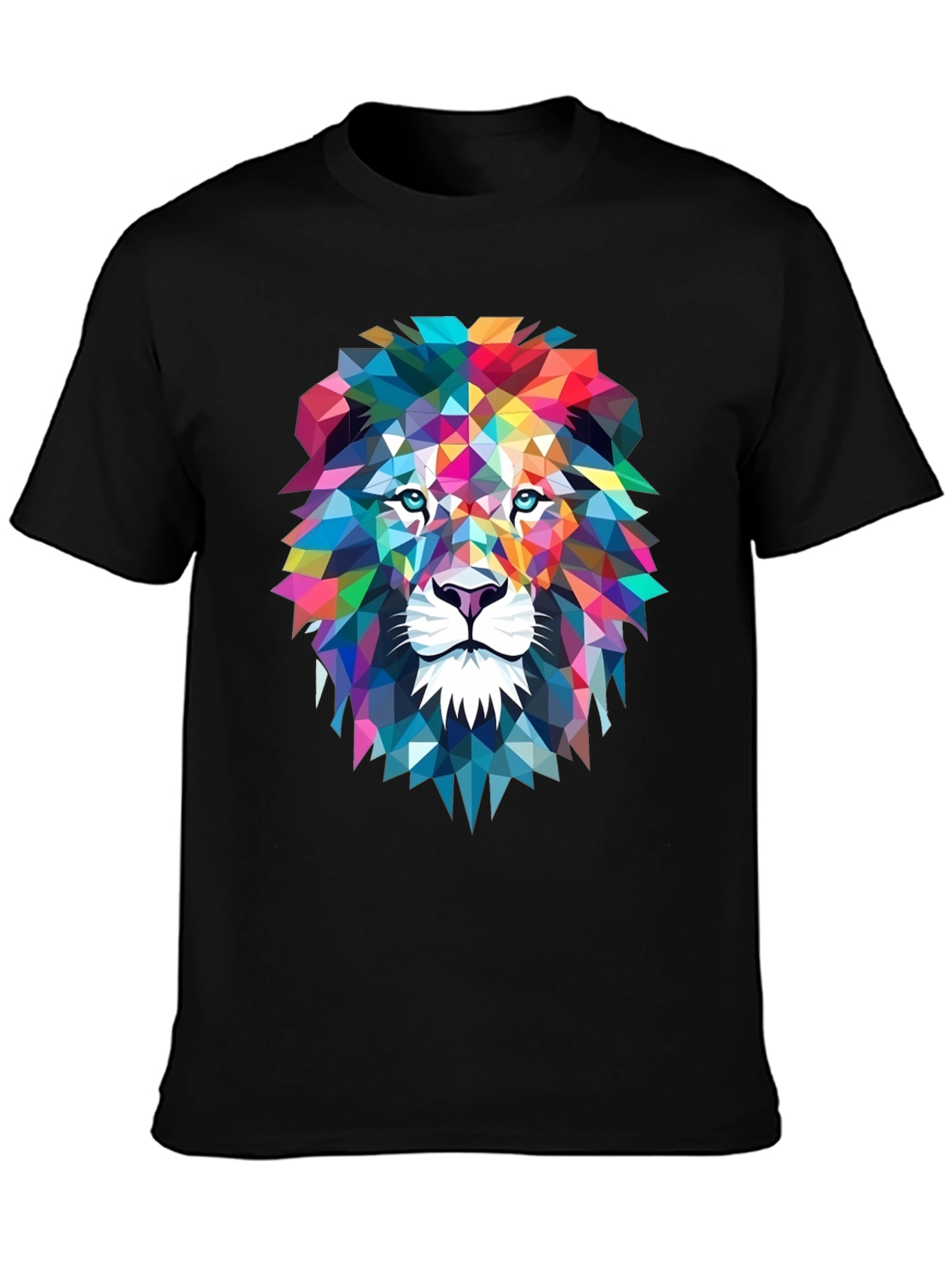Geometric Lion Graphic Tee - Bold Art Design
