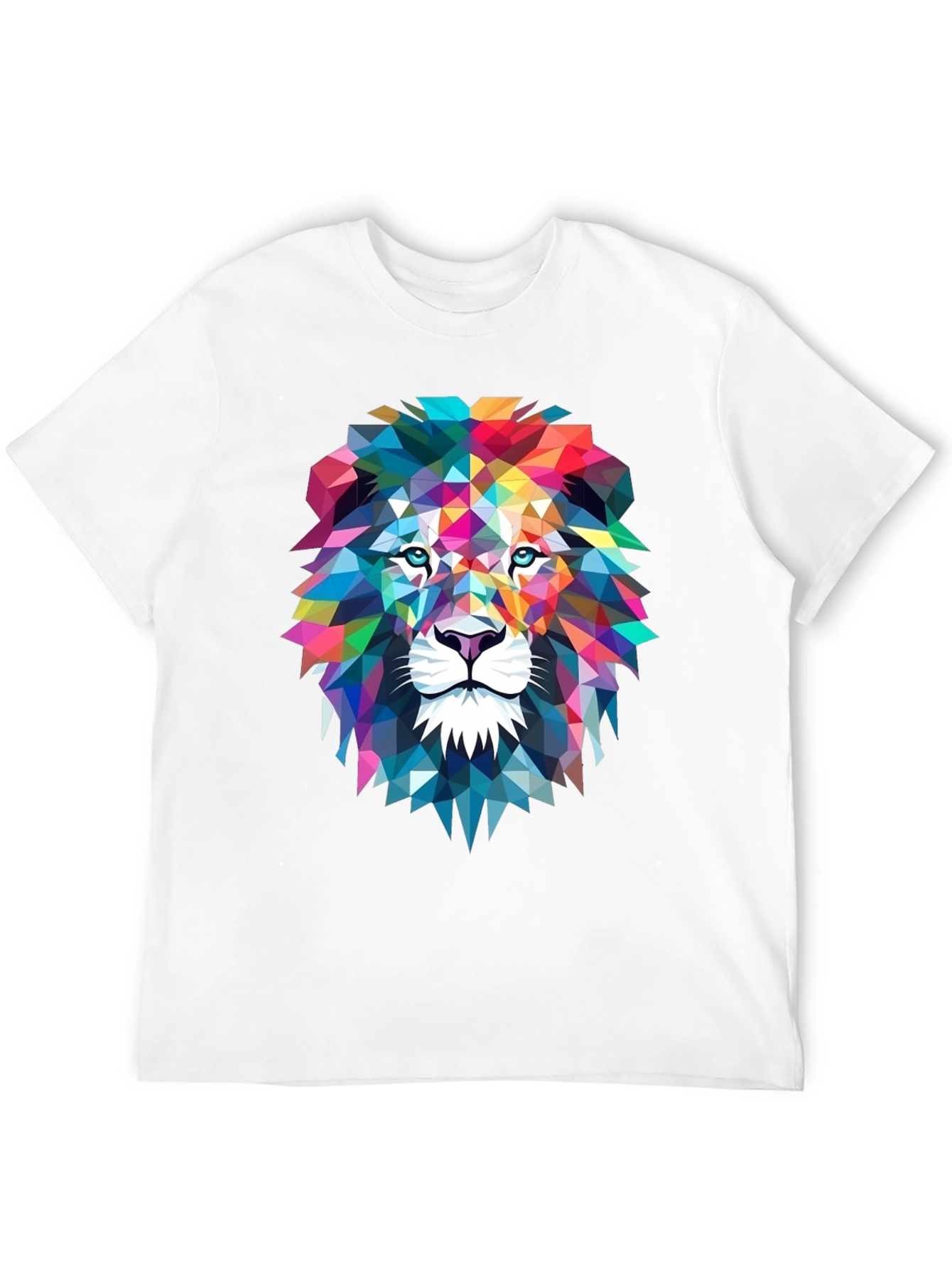 Geometric Lion Graphic Tee - Bold Art Design