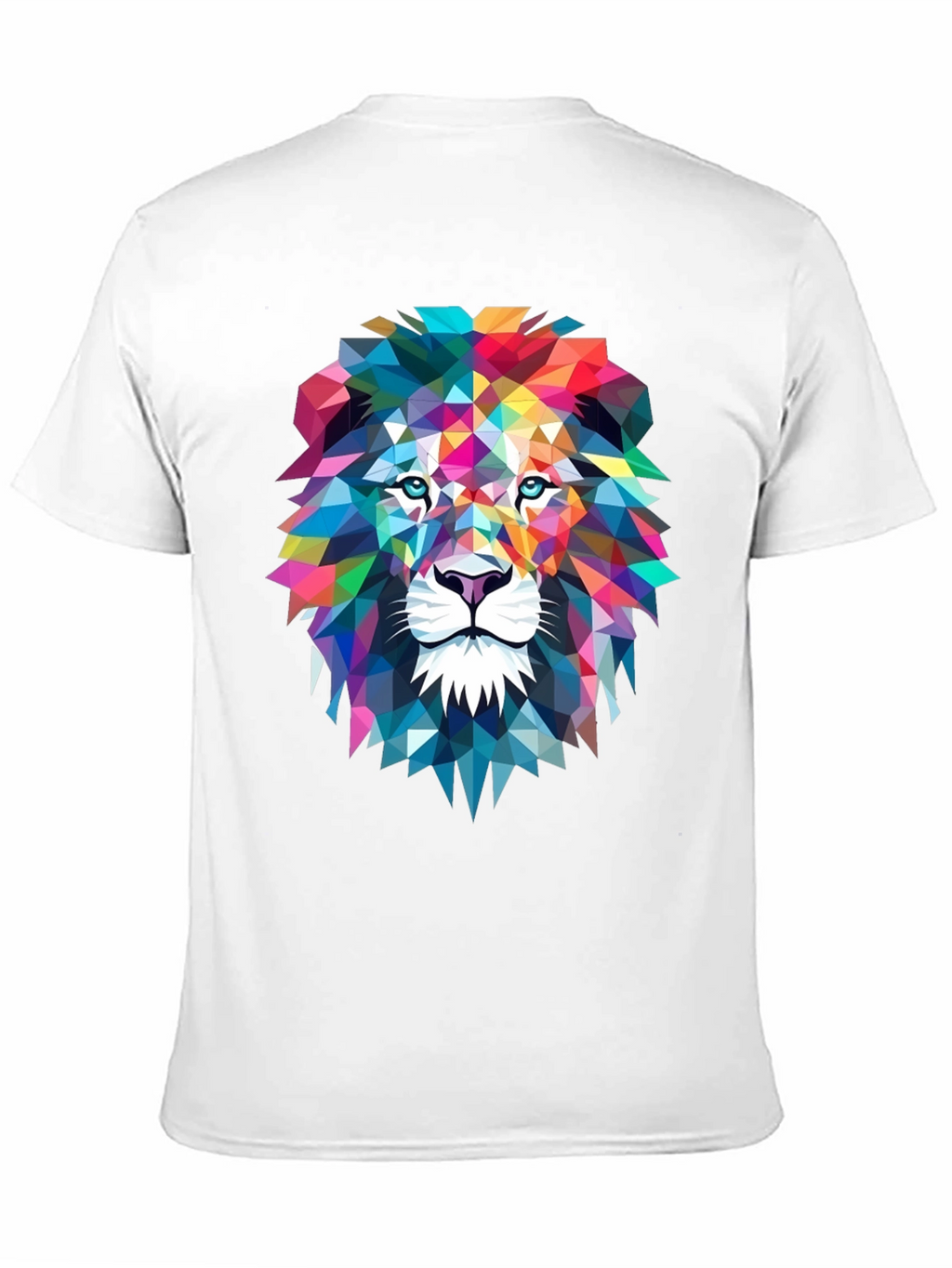 Geometric Lion Graphic Tee - Bold Art Design