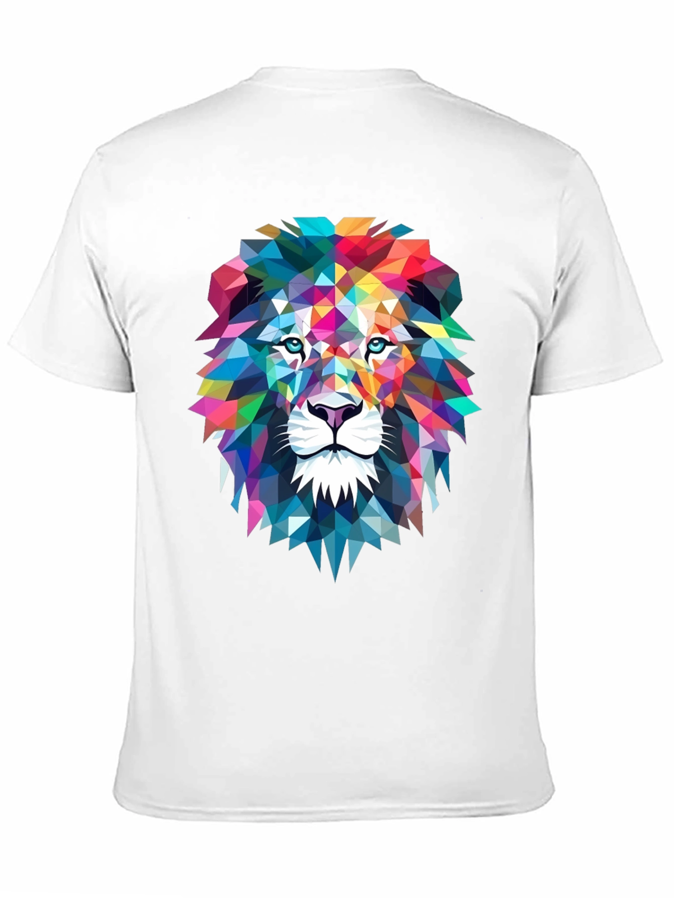 Geometric Lion Graphic Tee - Bold Art Design
