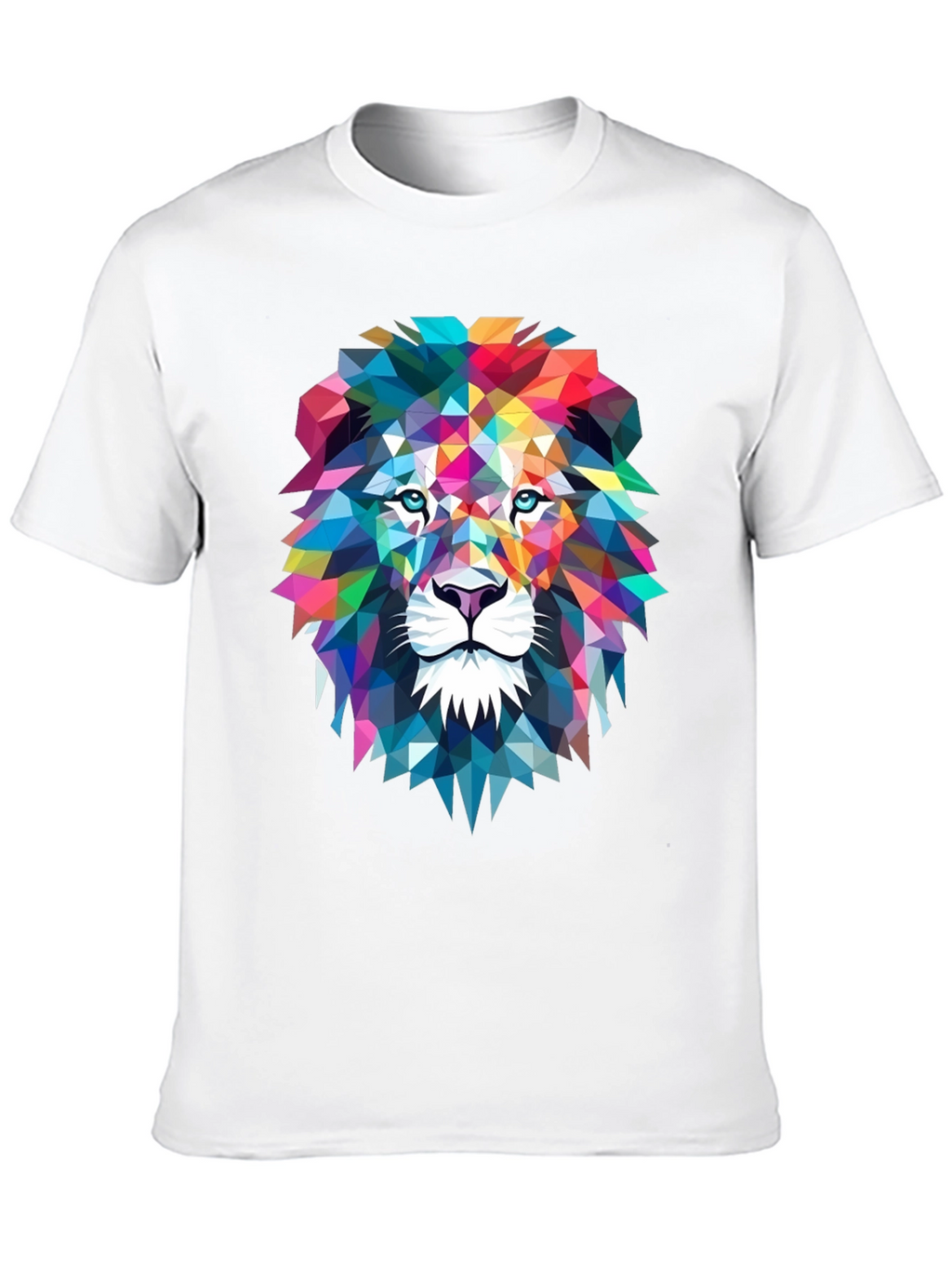 Geometric Lion Graphic Tee - Bold Art Design