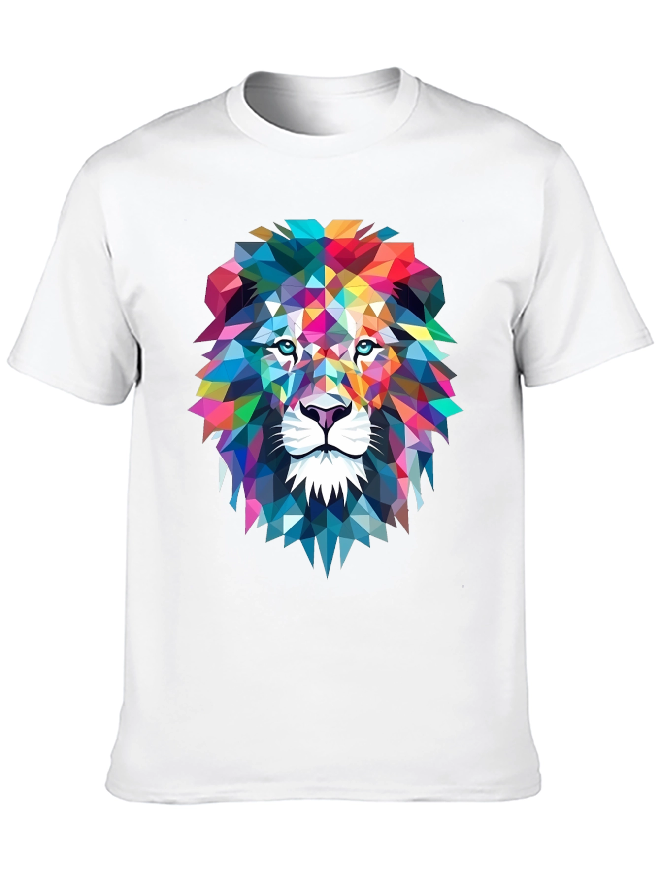 Geometric Lion Graphic Tee - Bold Art Design