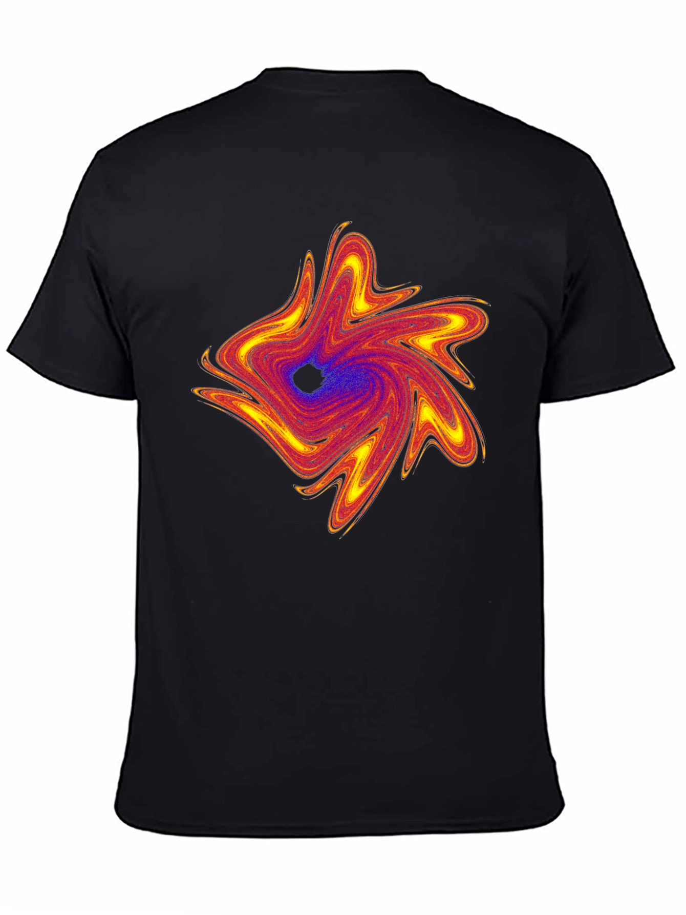 Swirl Abstract Graphic Mens Black T-Shirt