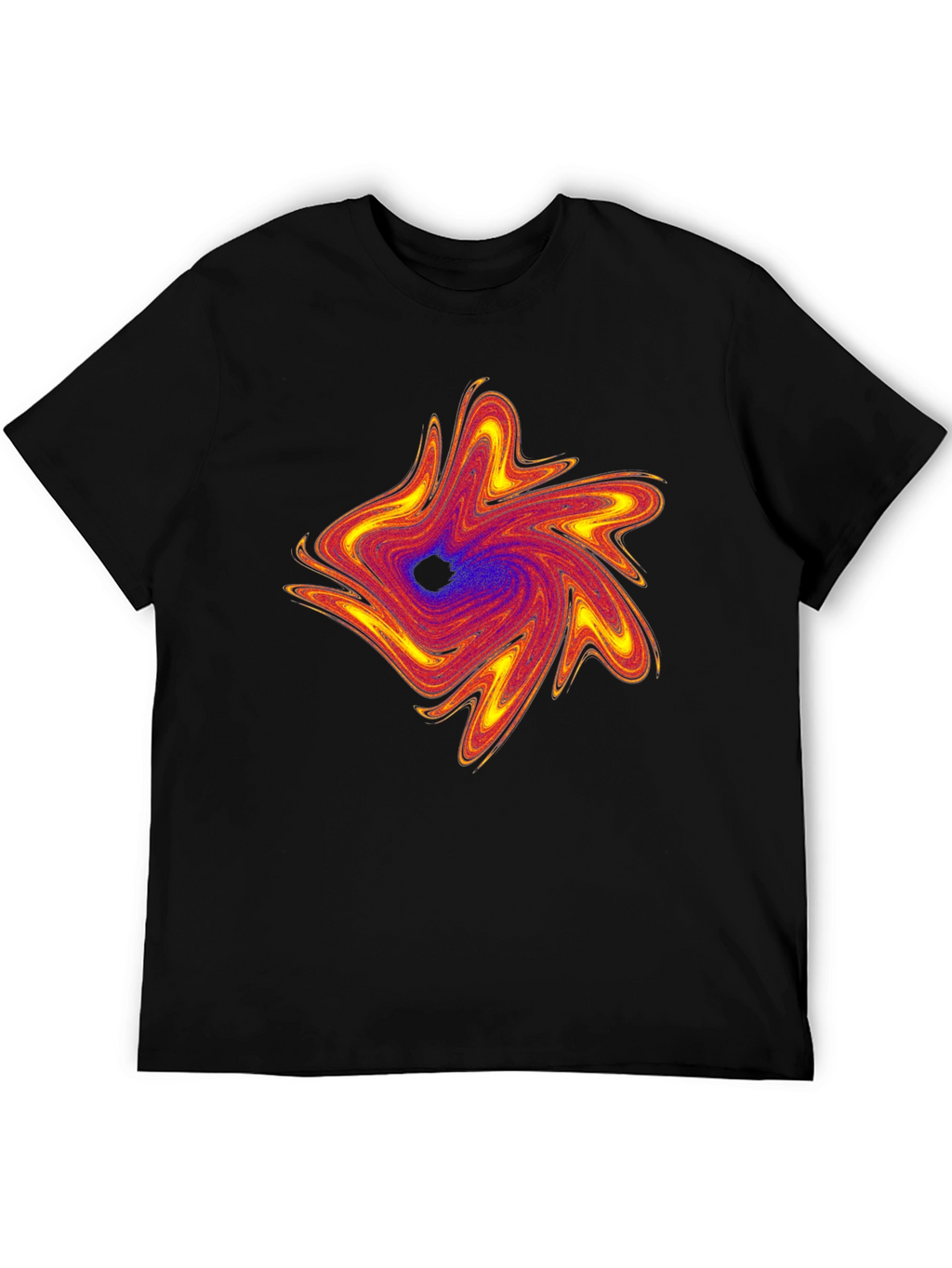 Swirl Abstract Graphic Mens Black T-Shirt