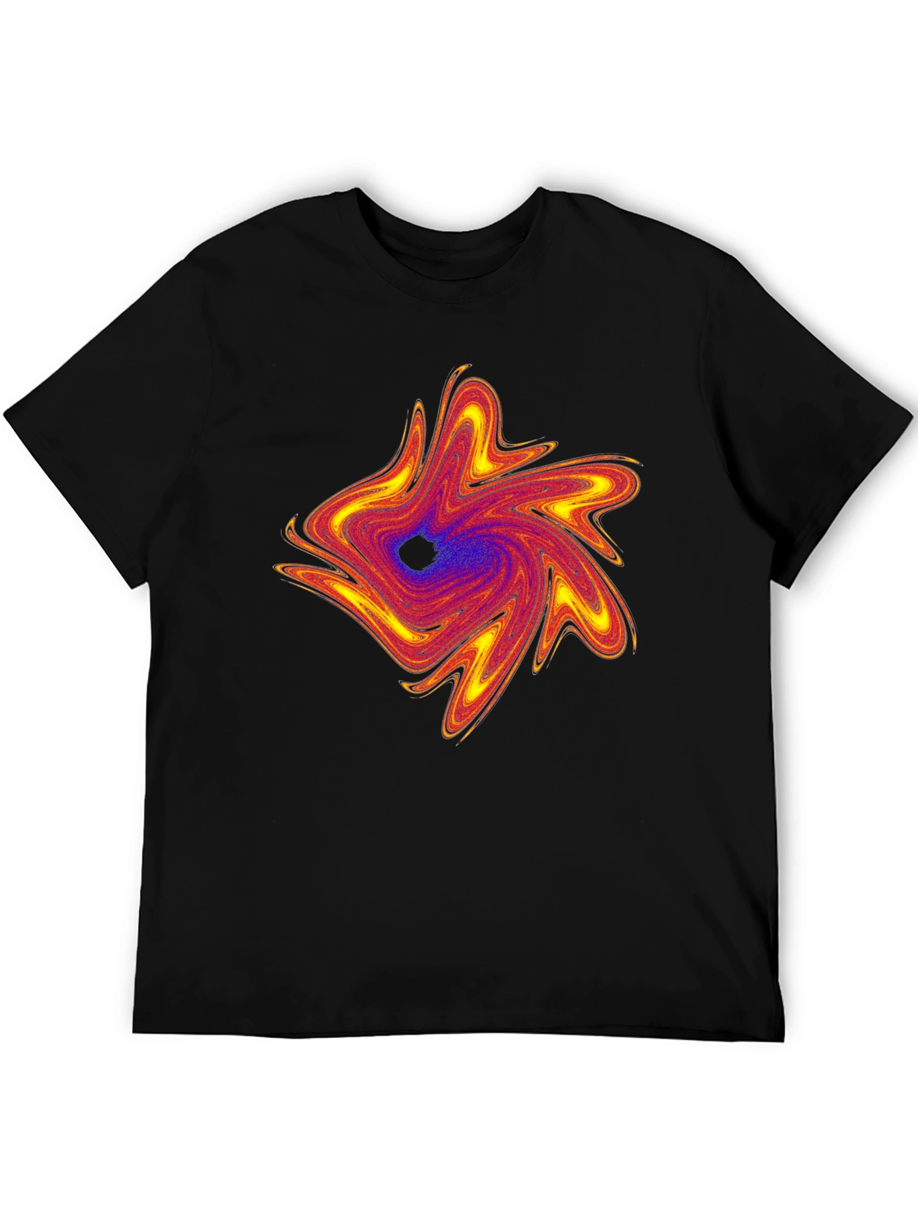 Swirl Abstract Graphic Mens Black T-Shirt