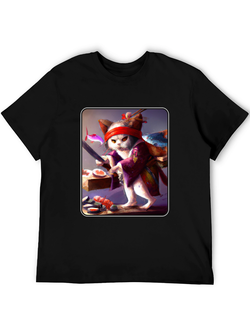 Sushi Cat T-Shirt - Unique Artistic Design