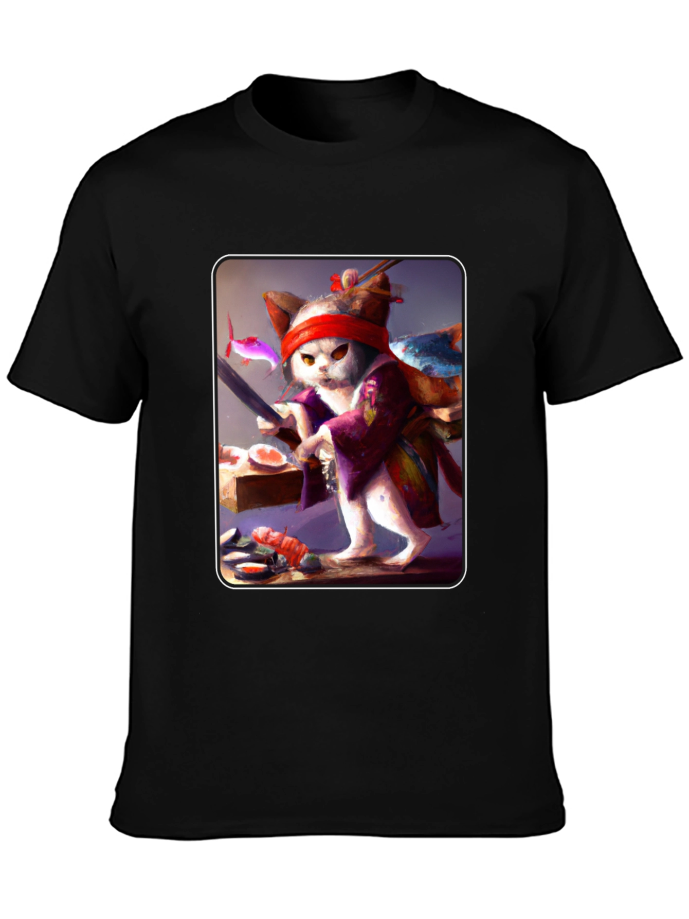 Sushi Cat T-Shirt - Unique Artistic Design