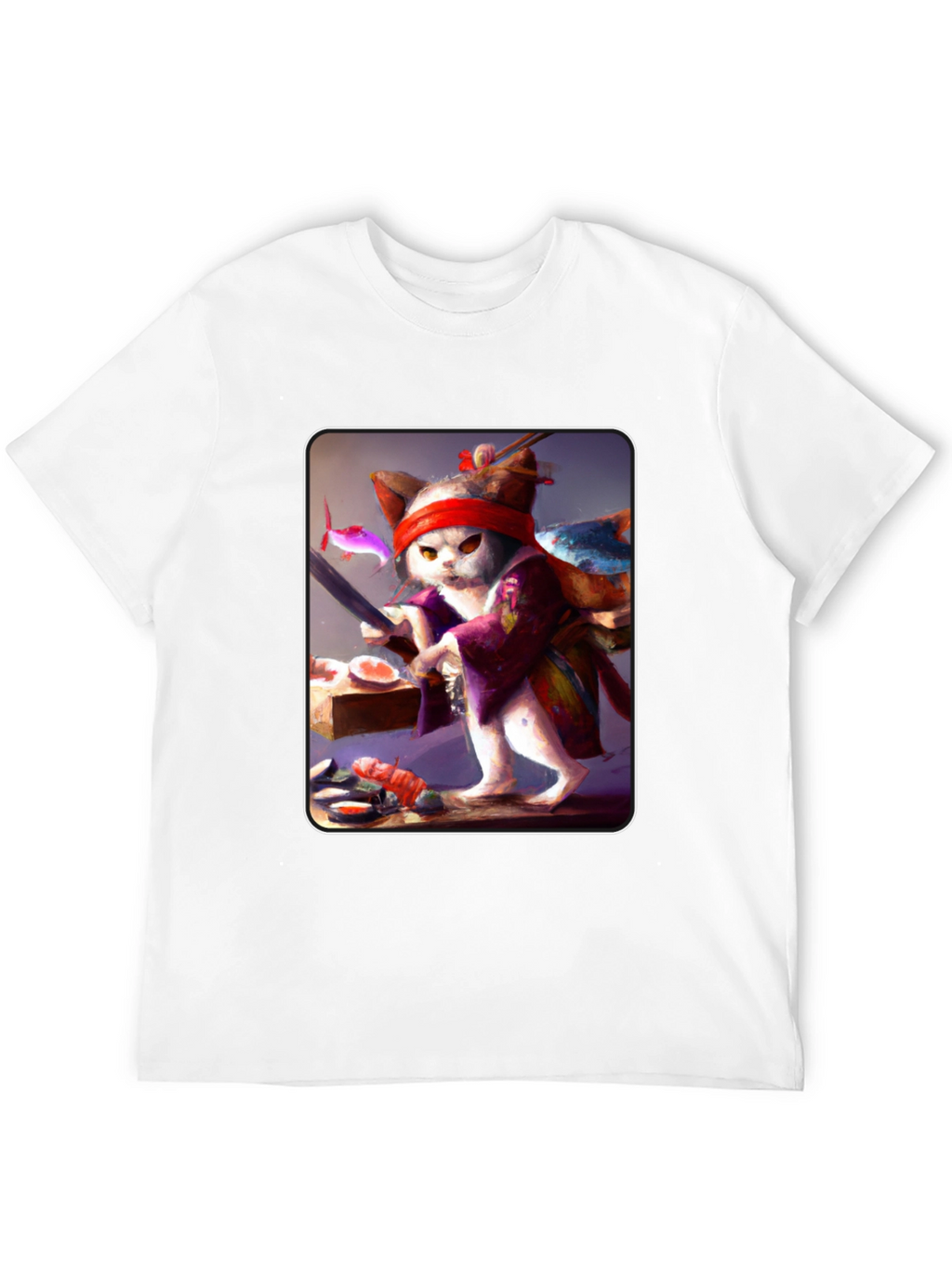 Sushi Cat T-Shirt - Unique Artistic Design