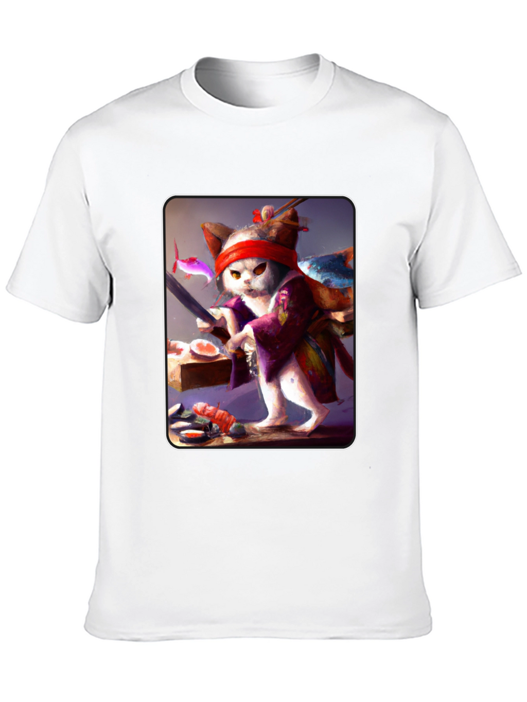 Sushi Cat T-Shirt - Unique Artistic Design
