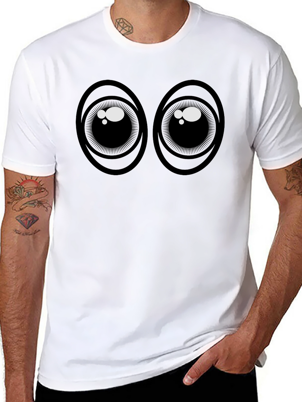 Googly Eyes Graphic T-Shirt - Black Cotton Tee
