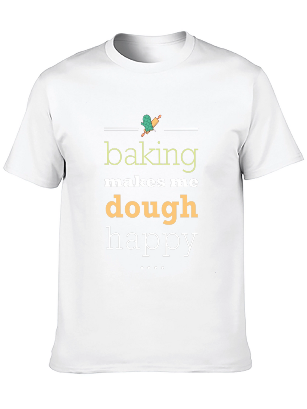 Baking Makes Me Dough Happy Black Graphic Tee