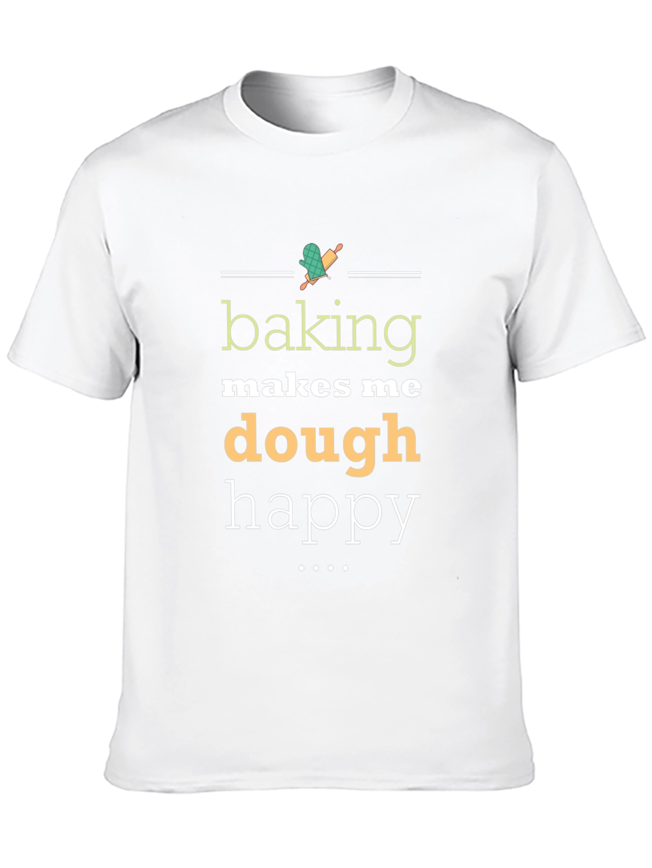 Baking Makes Me Dough Happy Black Graphic Tee