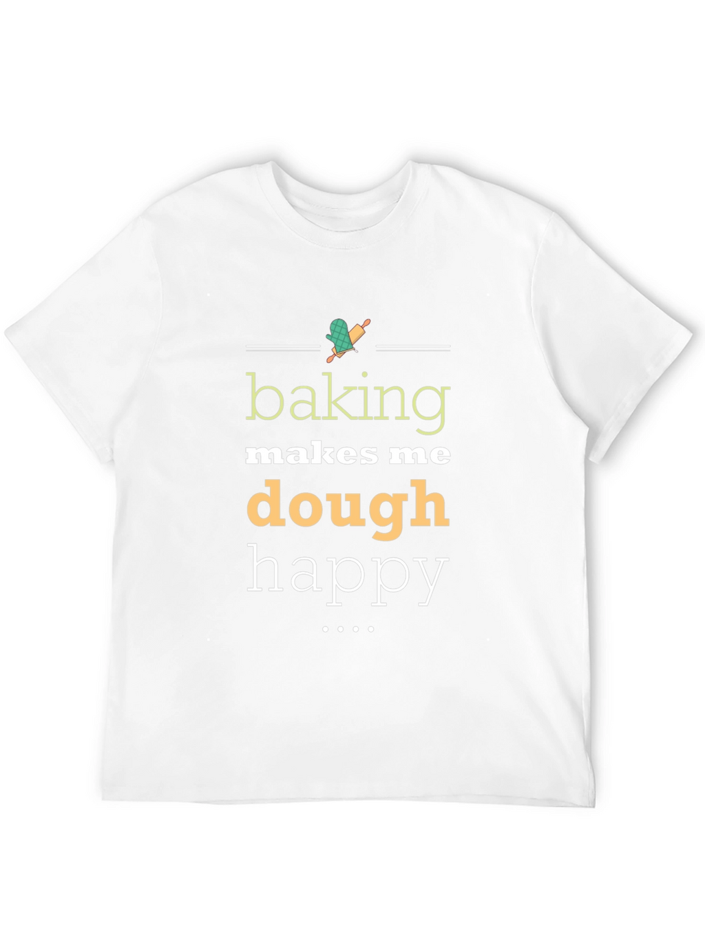 Baking Makes Me Dough Happy Black Graphic Tee