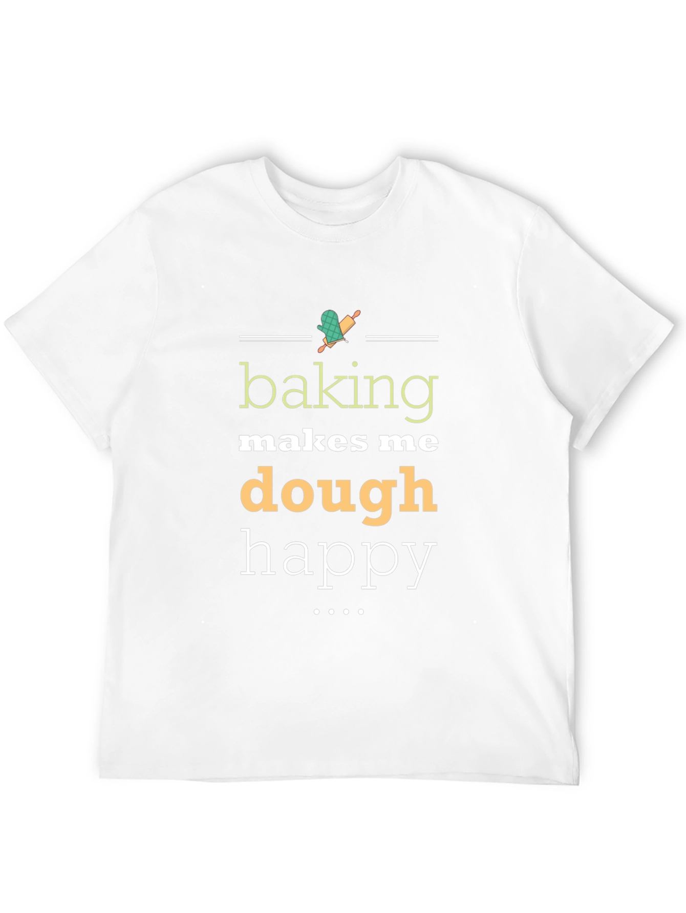 Baking Makes Me Dough Happy Black Graphic Tee