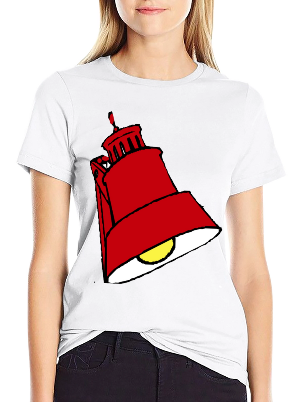 Red Lamp Graphic Black T-Shirt