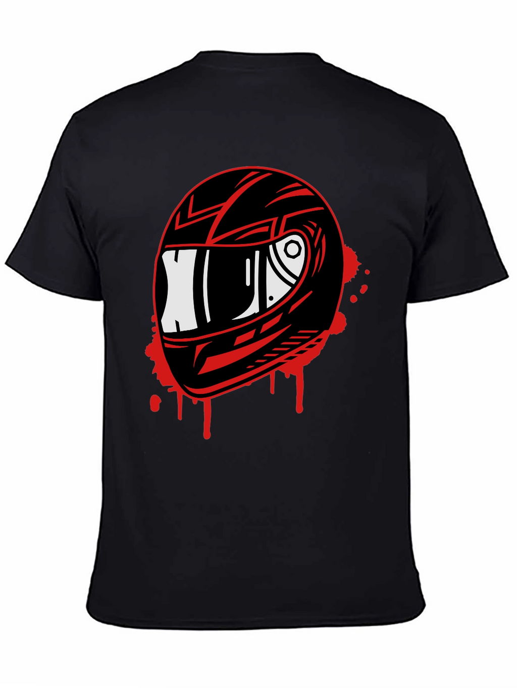 Motorcycle Helmet Graphic Tee - Black