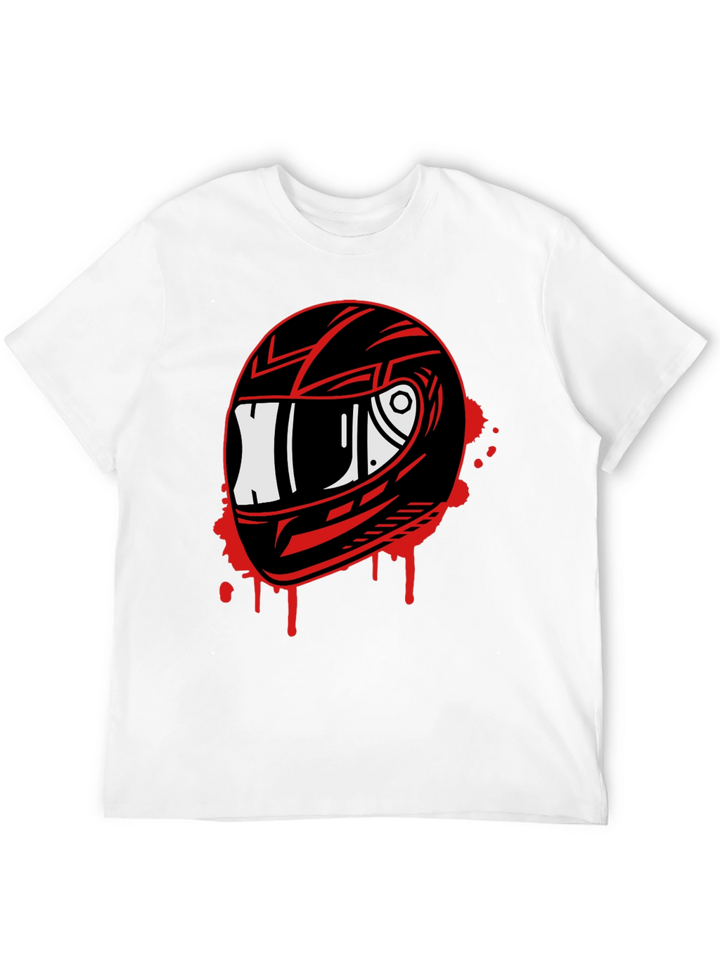 Motorcycle Helmet Graphic Tee - Black