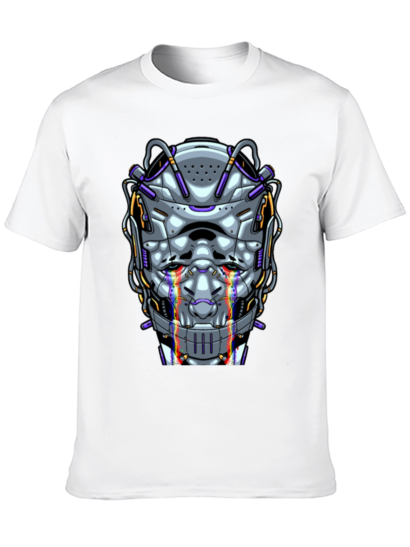 Cyberpunk Robot Head Graphic T-Shirt