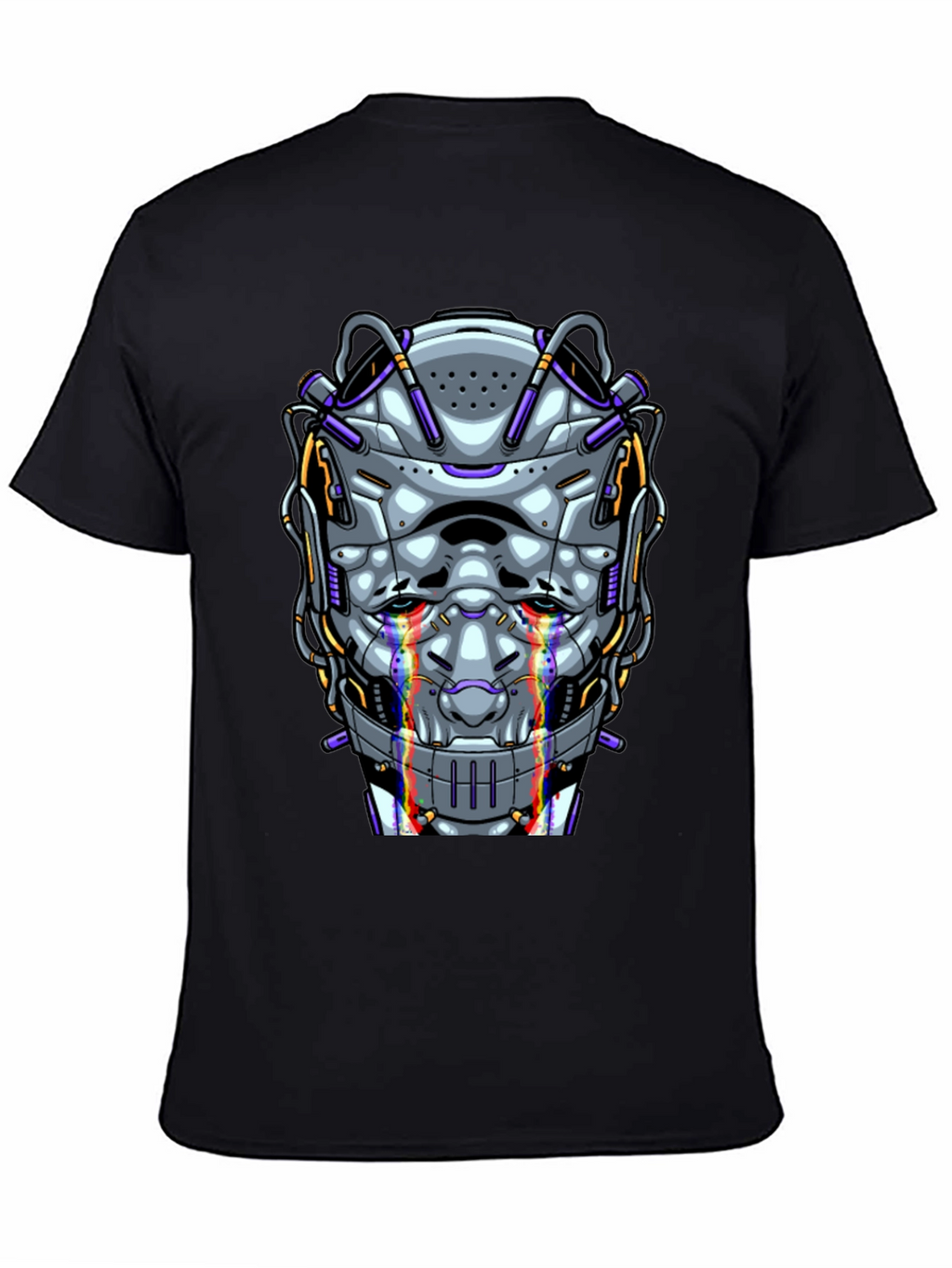 Cyberpunk Robot Head Graphic T-Shirt