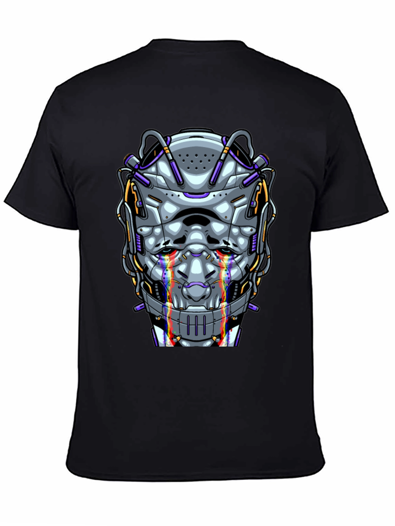 Cyberpunk Robot Head Graphic T-Shirt