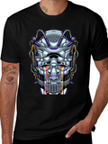 Cyberpunk Robot Head Graphic T-Shirt