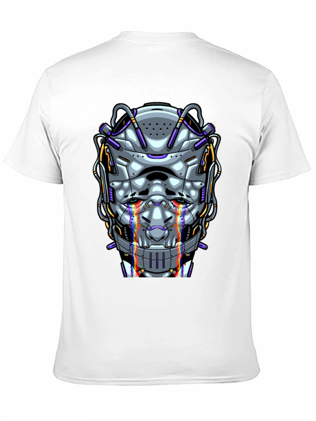 Cyberpunk Robot Head Graphic T-Shirt