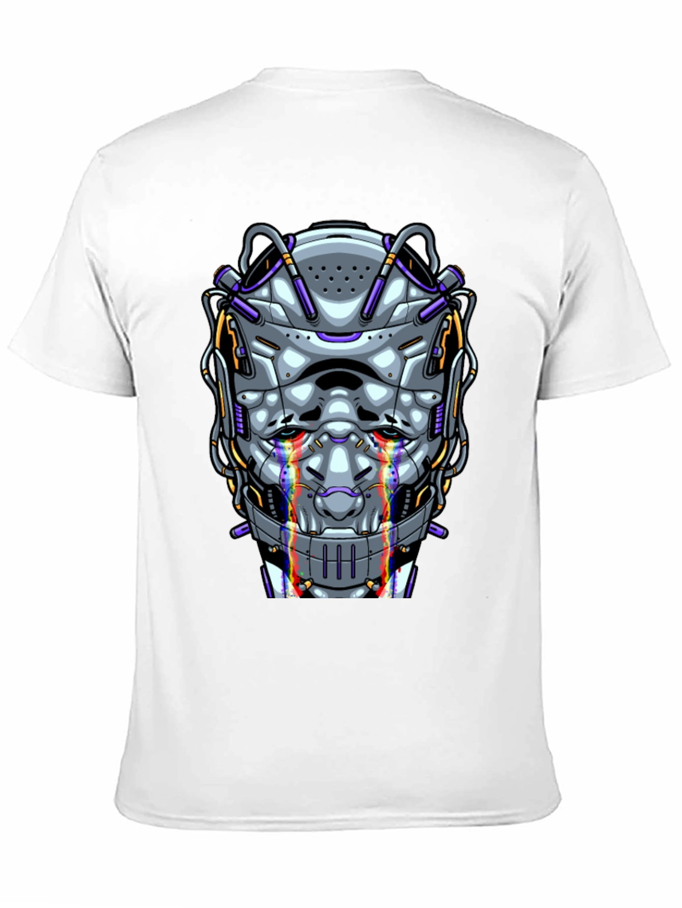 Cyberpunk Robot Head Graphic T-Shirt