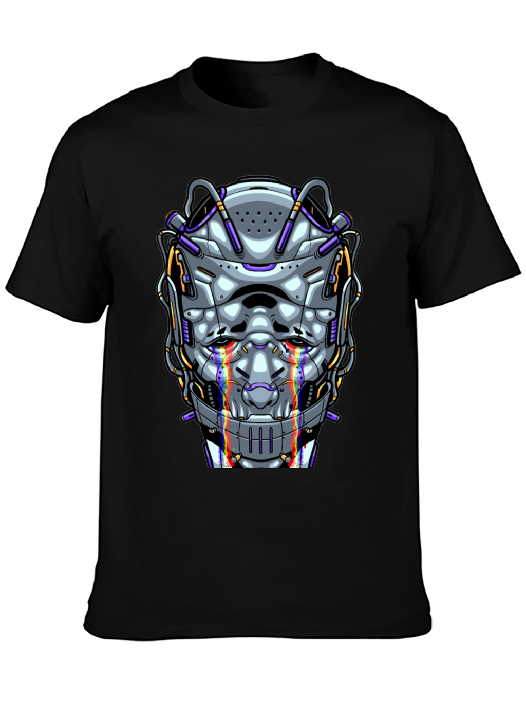 Cyberpunk Robot Head Graphic T-Shirt