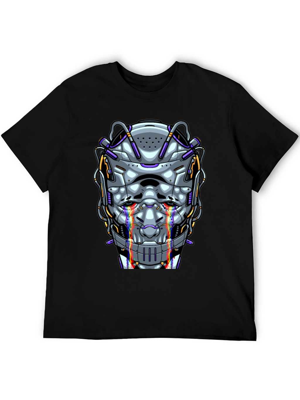 Cyberpunk Robot Head Graphic T-Shirt