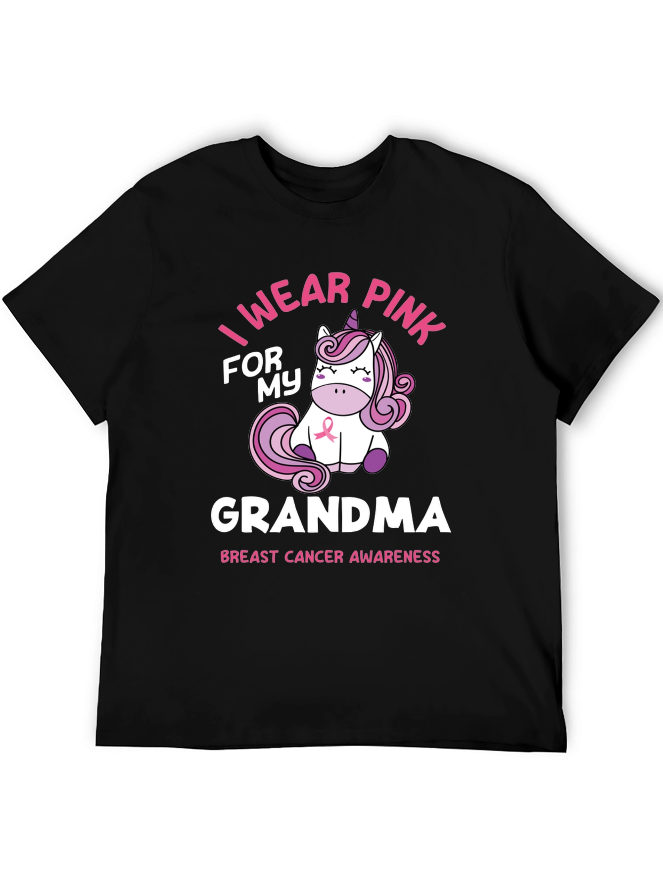 Unicorn I Wear Pink For My Grandma T-Shirt