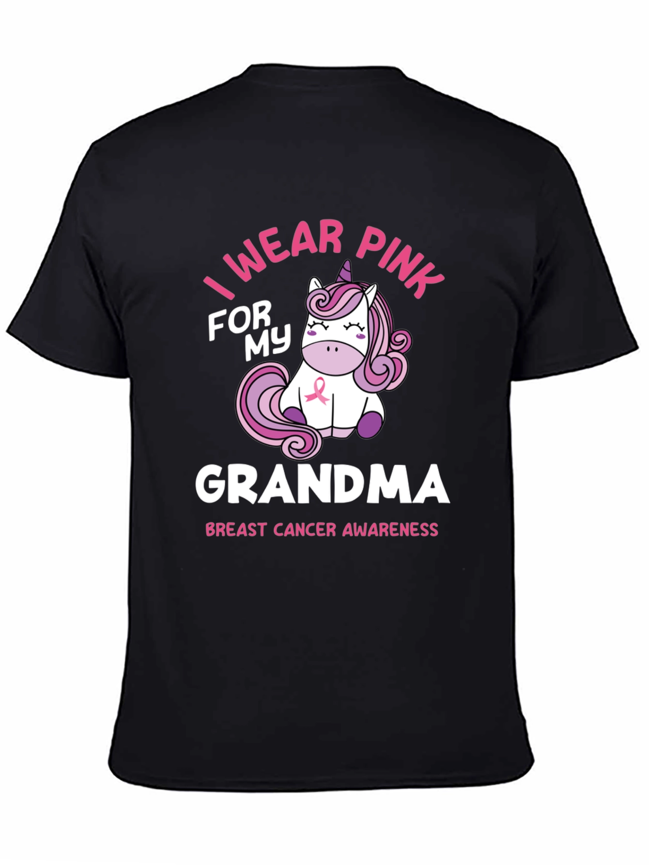 Unicorn I Wear Pink For My Grandma T-Shirt